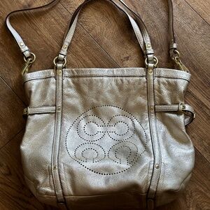 Coach Gold Leather Tote